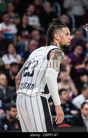 Barcelone, Espagne. 31 janvier 2024. Daniel Hackett de Virtus Segafredo Bologne vu lors du match de la saison régulière 24 de Turkish Airlines Euroleague entre Barcelone et Virtus Bologna au Palau Blaugrana. Score final ; Barcelone 84:57 Virtus Bologne. (Photo Marti Segura Ramoneda/SOPA Images/Sipa USA) crédit : SIPA USA/Alamy Live News Banque D'Images