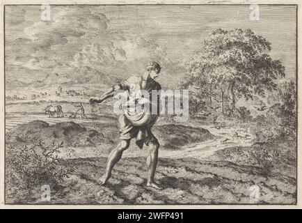 Parabole du semeur et du Royaume de Hemelen, Jan Luyken, 1703 imprimer Imprimer imprimeur : Haarlem Éditeur : Amsterdam paper graving le semeur  parabole du Christ (Matthieu 13:3-9, Marc 4:3-9, Luc 8:5-8) Banque D'Images