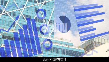 Image du traitement des données financières sur CityScape Banque D'Images