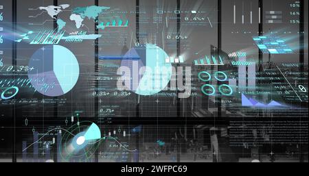 Image du traitement des données financières sur CityScape Banque D'Images