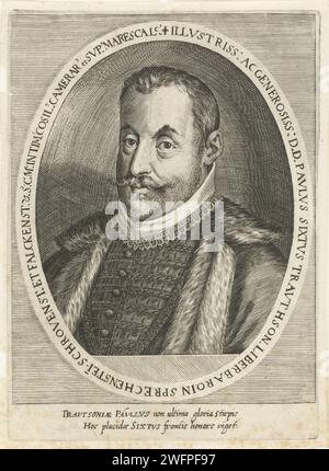 Portrait de Paul Sixt comte de Trautson, Dominicus Custos, 1600 - 1604 estampes Augsbourg gravure sur papier Banque D'Images