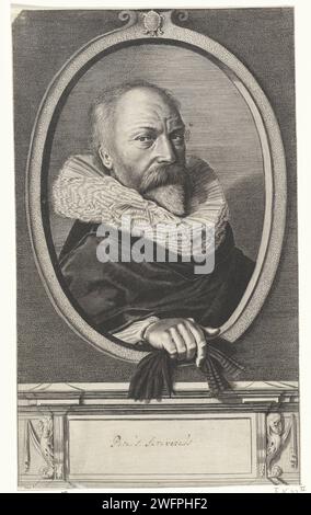 Portret van Pierre SCRiverius, Jan van de Velde (2), d'après Frans Hals, 1626 tirage Portrait de l'historien et écrivain Petrus Scriverius. Papier des pays-Bas du Nord. gravure à l'encre / stylo Banque D'Images