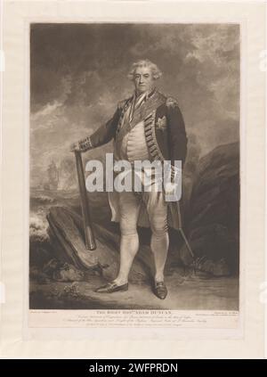 Portret van Adam Duncan, James Ward, d'après John Hoppner, 1798 imprimer texte en anglais dans la marge inférieure. Gravure de personnages historiques sur papier de Londres. politicien, p. ex. chef de parti Banque D'Images