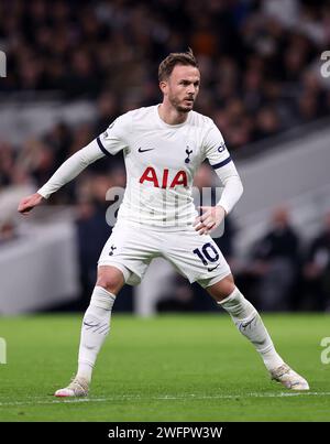 Londres, Royaume-Uni. 31 janvier 2024. James Maddison de Tottenham célèbre lors du match de Premier League au Tottenham Hotspur Stadium, à Londres. Le crédit photo devrait se lire : David Klein/Sportimage crédit : Sportimage Ltd/Alamy Live News Banque D'Images