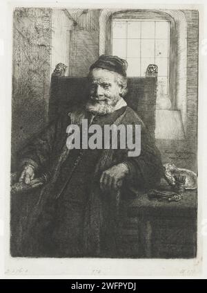 Jan Lutma, Goldsmith, Rembrandt van Rijn, 1656 print paper gravure / Drypoint Banque D'Images