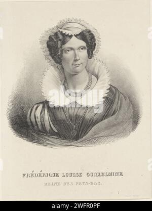 Portrait de Wilhelmina van Pruisen, Anonyme, 1815 - 1899 tirage Portrait de Wilhelmina. Dans la marge inférieure son nom et son titre. Imprimeur : Netherlandsprinter : papier Düsseldorf Banque D'Images