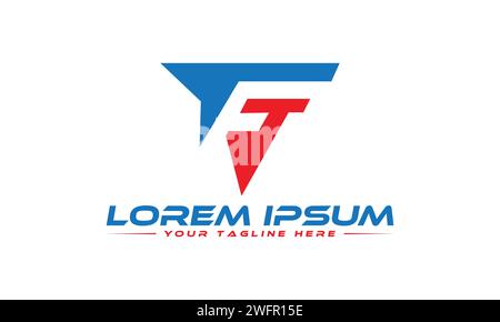 Conception de logo de lettre TF. Design de logo TF FT unique et moderne. Illustration de Vecteur