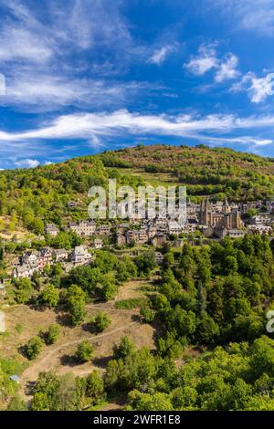 Village UNESCO de Conques-en-Rouergue en Aveyron, France Banque D'Images