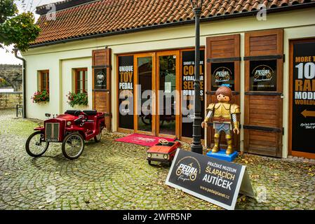 Praha, République tchèque, 29 octobre 2023, musée de la voiture à pédales *** Praha, Tschechische Republik, 29 octobre 2023, Tretauto-Museum Copyright : xWolfgangxSimlingerx Banque D'Images