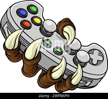 Video Gamer Game Gaming Controller Claw Hand Illustration de Vecteur