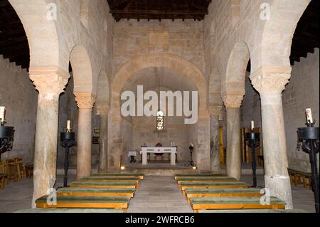 Église de San Juan Bautista, visigothic du VIIe siècle. Baños de Cerrato, province de Palencia, Castilla y Leon, Espagne. Banque D'Images