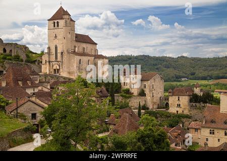 Village de Saint-Cirq-Lapopie, Occitanie, France. Banque D'Images