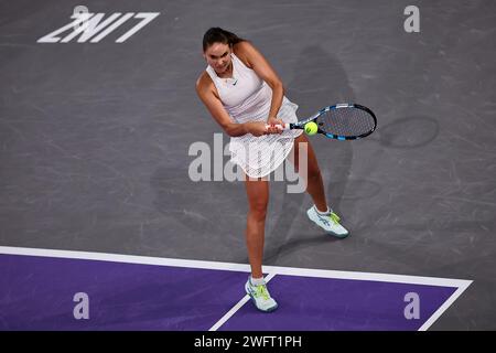 Linz, haute-Autriche, Autriche. 1 février 2024. Alexandra Panova en action lors de la haute-Autriche Ladies Linz - Womens tennis, WTA500 (crédit image : © Mathias Schulz/ZUMA Press Wire) USAGE ÉDITORIAL UNIQUEMENT! Non destiné à UN USAGE commercial ! Banque D'Images