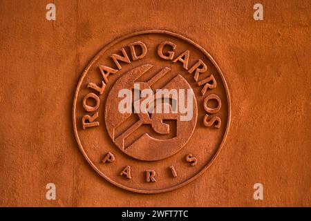 Logo du tournoi de tennis Roland-Garros *** Légende locale *** Banque D'Images