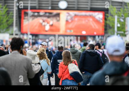 Vue générale (illustration, ambiance avec la foule (public, public, spectateurs) lors de l'Open de France, tournoi de tennis du Grand Chelem le 24 mai 2 Banque D'Images