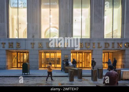 Le foyer du Trump Building à New York. Date de la photo : Vendredi 26 janvier 2024. Photo : Richard Gray/Alamy Banque D'Images