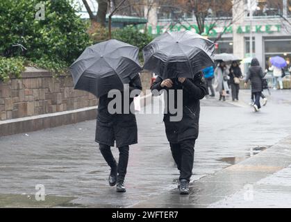 Scènes hivernales de New York. Date de la photo : Dimanche 28 janvier 2024. Photo : Richard Gray/Alamy Banque D'Images