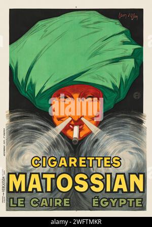 Cigarettes Matossian. Le Caire, Egypte de Jean d'Ylen (1886-1938). Affiche publiée en 1926 en France. Banque D'Images