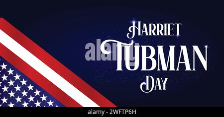 Happy Harriet Tubman Day texte illustration design Illustration de Vecteur