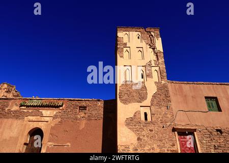 Vue sur un tsar dans le Haut Atlas qui est une chaîne de montagnes dans le centre du Maroc, Afrique du Nord, la partie la plus haute des montagnes de l'Atlas Banque D'Images