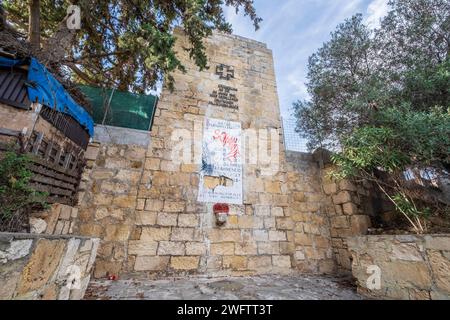 Mémorial controversé de l'ère nazie aux parachutistes allemands qui ont envahi la Crète pendant la Seconde Guerre mondiale, Chania Banque D'Images