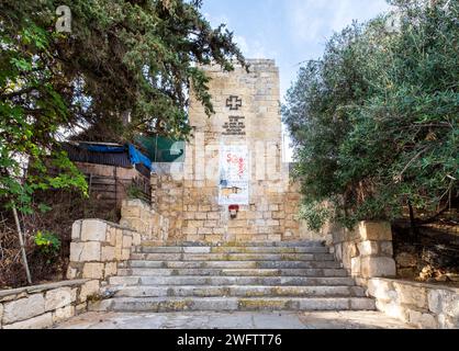 Mémorial controversé de l'ère nazie aux parachutistes allemands qui ont envahi la Crète pendant la Seconde Guerre mondiale, Chania Banque D'Images