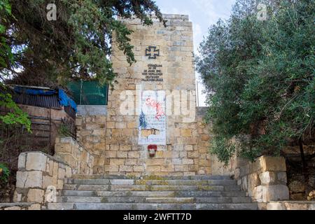 Mémorial controversé de l'ère nazie aux parachutistes allemands qui ont envahi la Crète pendant la Seconde Guerre mondiale, Chania Banque D'Images