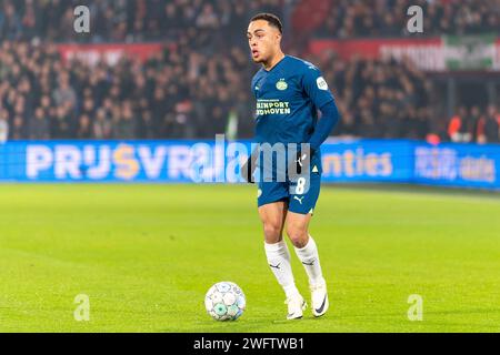 Rotterdam, Nederland. 24 janvier 2024. ROTTERDAM, NEDERLAND - 24 JANVIER : lors du match de la Toto KNVB Cup entre Feyenoord et PSV au Stadion Feijenoord le 24 janvier 2024 à Rotterdam, Nederland. (Photo de Joris Verwijst/Orange Pictures) crédit : dpa/Alamy Live News Banque D'Images