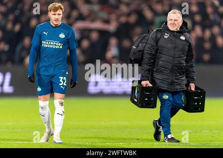 Rotterdam, Nederland. 24 janvier 2024. ROTTERDAM, NEDERLAND - 24 JANVIER : lors du match de la Toto KNVB Cup entre Feyenoord et PSV au Stadion Feijenoord le 24 janvier 2024 à Rotterdam, Nederland. (Photo de Joris Verwijst/Orange Pictures) crédit : dpa/Alamy Live News Banque D'Images