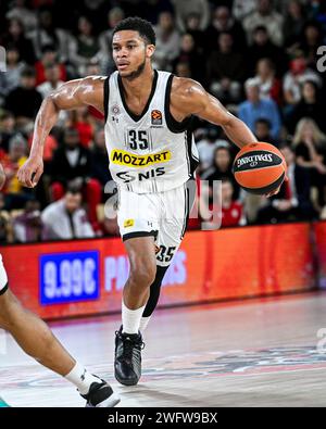 Monaco, Monaco. 31 janvier 2024. Le joueur de Belgrade #35 Perry Dozier est vu lors du match de basket Turkish Airlines Euroleague entre L'AS Monaco et le KK Partizan Belgrade dans la salle Gaston Medecin à Monaco le 31 janvier 2024. Photo de Laurent Coust/ABACAPRESS.COM crédit : Abaca Press/Alamy Live News Banque D'Images