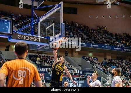 Santiago, Espagne. 20 janvier 2024. Panier ACB. partido liga Endesa . Équipes MonBus Obradoiro et Lenovo Tenerife. Dans l'image mate de GIORGI SHERMADINI num Banque D'Images