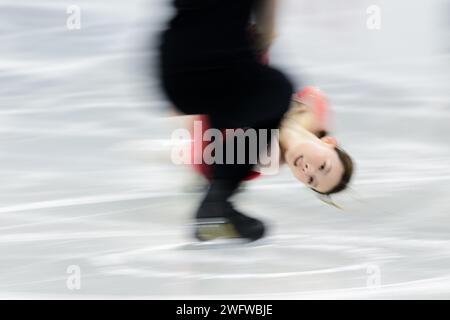 Yuchen WANG & Lei ZHU (CHN), pendant le programme court par paires, aux championnats de patinage artistique des quatre continents de l'ISU 2024, au SPD Bank Oriental Sports Center, le 1 février 2024 à Shanghai, en Chine. Crédit : Raniero Corbelletti/AFLO/Alamy Live News Banque D'Images