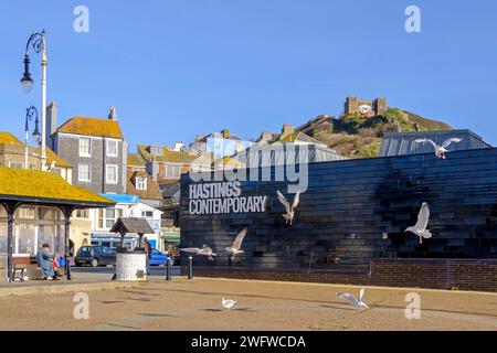 Hastings Contemporary Art Gallery, Rock-a-Nore, East Sussex, Royaume-Uni Banque D'Images