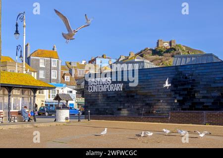 Hastings, Sussex, Galerie d'art contemporain, Rock-a-Nore, East Sussex, ROYAUME-UNI Banque D'Images