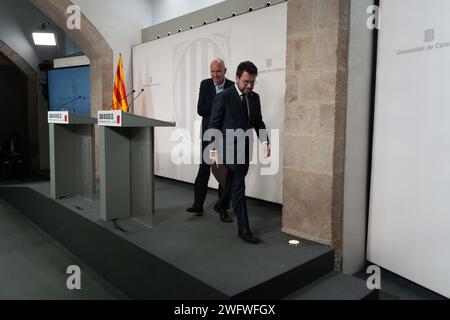 Février, 01 2024 Barcelone, Espagne Barcelone- urgence due à la sécheresse en catalogne le gouvernement de la Generalitat décréte un état d'urgence en raison de la sécheresse dans la région métropolitaine, imposant des restrictions qui affectent plus de 6 millions de personnes. Ces restrictions toucheront tous les secteurs de la société. La Generalitat estime que, s'il ne pleut pas, la Catalogne n'a plus que 15 mois de réserves d'eau." "El gobierno de la Generalitat decreta el Estado de emergencia por seq&#xed;a en el área metropolitana, imponiendo restricciones que afectan a más de 6 millones Banque D'Images