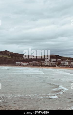 Baie de Zarautz au pays Basque en Espagne le 22 juin 2021 Banque D'Images