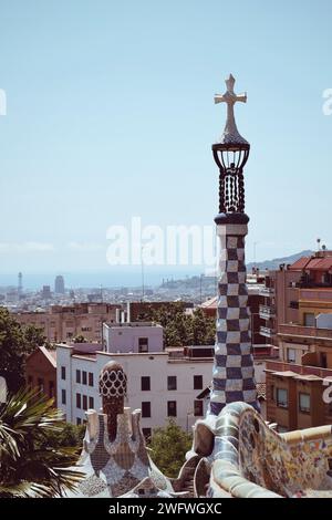 photo du parc guell à barcelone en espagne le 16 mars 2022 Banque D'Images