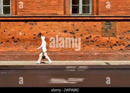 Wunden der Erinnerung blessures du mémorial, trous de balles de la seconde Guerre mondiale, Schellingstraße, Munich, Bavière, Allemagne, Europe Banque D'Images