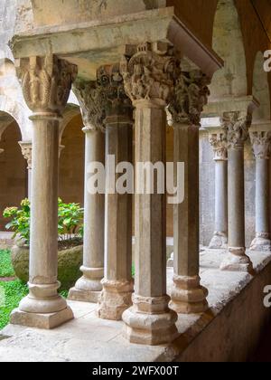 Détail du cloître, Sant Pere de Galligants, Gérone Banque D'Images