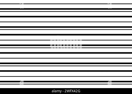 Motif monochrome simple. Motif à rayures horizontales. Motif à rayures noires et blanches Banque D'Images