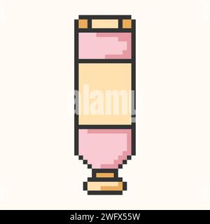 Icône de tube de crème symbole pixel art. Illustration vectorielle isolée du signe de crème à la main.tube vertical.illustration vectorielle EPS 10 Illustration de Vecteur