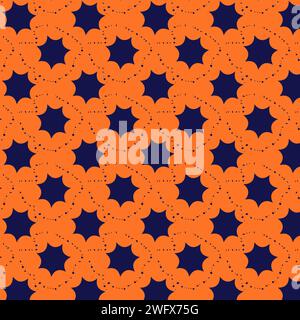 Motif tendance abstrait dans des couleurs orange et bleu foncé. Illustration de conception de papier peint. Motif lumineux. Imprimer pour tissu, décor, publicité, ui, ux des Banque D'Images
