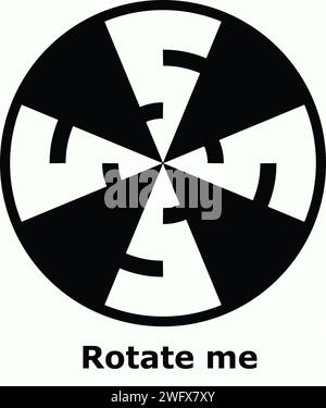 Illustration d'illusion d'optique. Faites tourner le disque. Fais-moi pivoter Banque D'Images