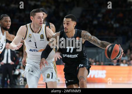 Jackson Edwin de LDLC Asvel Villeurbanne lors du match de Turkish Airlines Euroleague entre le Real Madrid et LDLC Asvel à WiZink le 01 février Banque D'Images