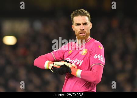 1 février 2024 ; Molineux Stadium, Wolverhampton, West Midlands, Angleterre; premier League football, Wolverhampton Wanderers contre Manchester United ; Jose sa des Wolves Banque D'Images