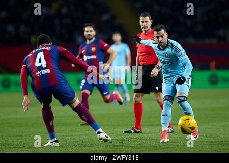 Barcelone, Espagne. 31 janvier 2024. BARCELONE, ESPAGNE - JANVIER 31 : Jose Arnaiz de CA Osasuna lors du match de la Liga EA Sports entre le FC Barcelone et CA Osasuna à l'Estadi Olimpic Lluis Companys le 31 janvier 2024 à Barcelone, Espagne. Crédit : DAX Images/Alamy Live News Banque D'Images