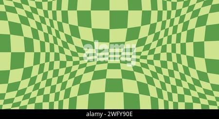 Arrière-plan de damier gonflé dans Vector. Un motif abstrait esthétique pour ajouter un élément ludique dans les couleurs vertes. Illustration de Vecteur