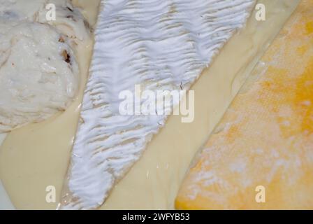 Brie de Meaux, Roblichon et fromage Banque D'Images