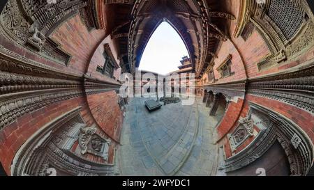 360 vue panoramique de Keshav Narayan Chowk sur la place Patan Durbar Banque D'Images