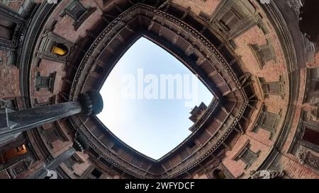 360 vue panoramique du Sundari Chowk sur la place Patan Durbar Banque D'Images